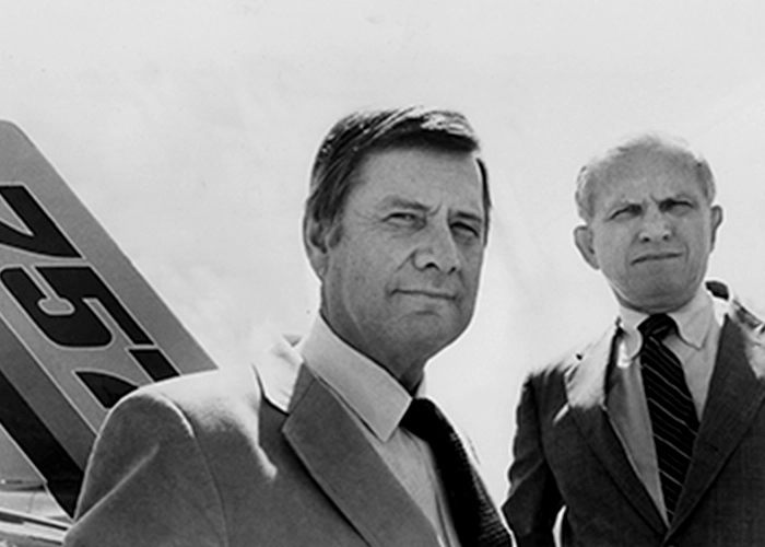 Tex Boullioun, president of the Boeing with Eastern Airlines President Frank Borman in 1978.