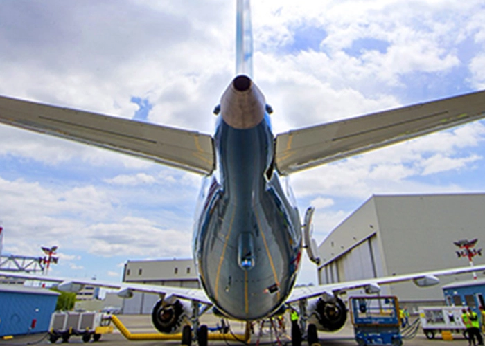 A grounded Boeing 737 MAX airplane.