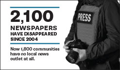 2,100 newspapers have disappeared since 2004